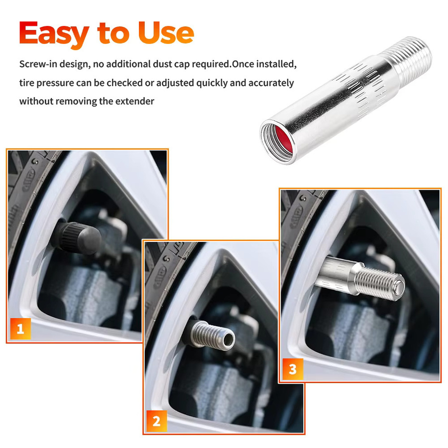 Luftventil Adapter Verlängerung für Xiaomi M365 1S Pro Max G30 G30D Elektroroller in Silber - Bild 2