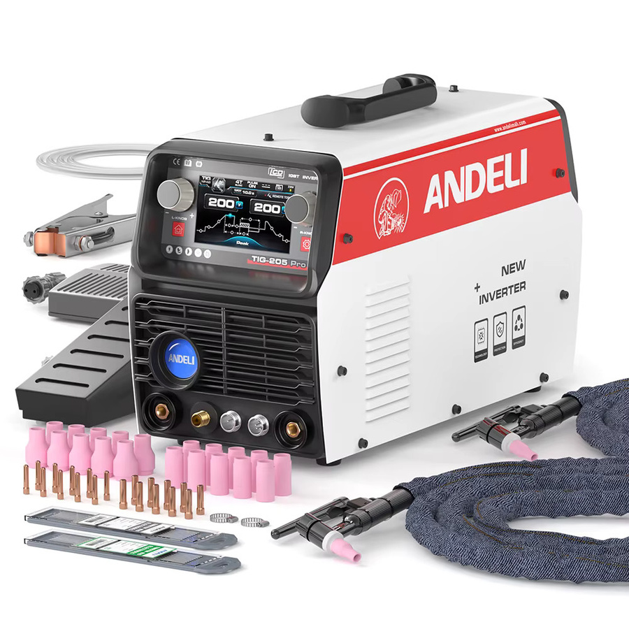 ANDELI TIG-Schweißgerät AC/DC Multiprozess mit Puls-, Stick-, Kalt-, Punkt-, Rechteck-, Sinus- und Trapezwellenfunktion für Aluminium - Bild 4