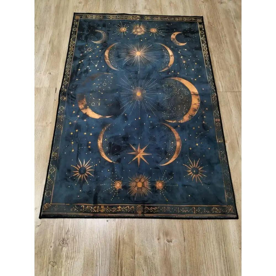 HGHT Teppich mit Sternennacht-Muster in Blau, Kosmisches Design für Wohnzimmer und Schlafzimmer, B/T: 60 x 90 cm - Bild 2