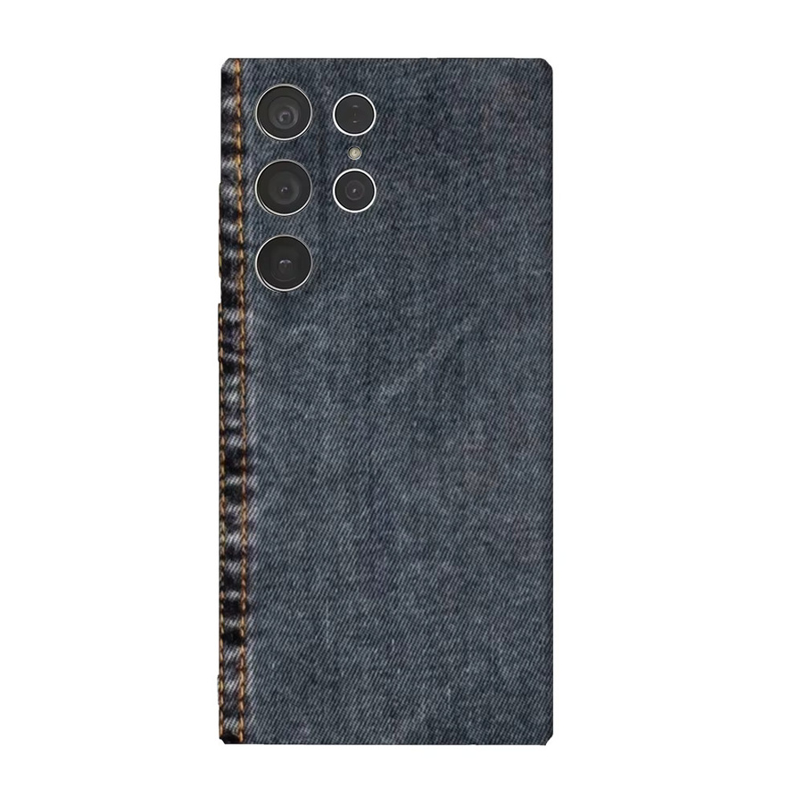 Jeans Handyhülle für Samsung Galaxy S25 S24 S23 Ultra Plus A35 A55 in Blau mit glänzendem HD Hard Cover Design - Bild 4