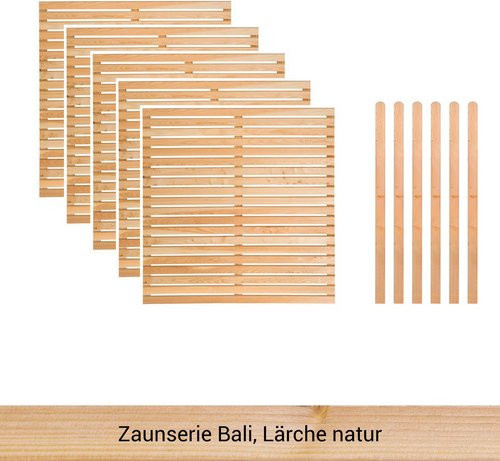 Mr. GARDENER Zaunset Bali 11er Set aus unbehandeltem Holz in Natur mit 5 Grundelementen und 6 Pfosten - Bild 1