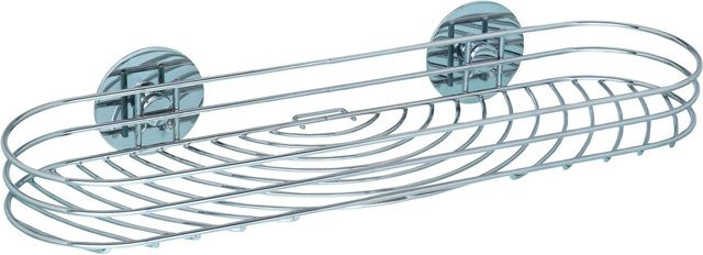 Wenko Maxiablage Turbo-Loc zur Befestigung ohne Bohren aus Edelstahl in Silber glänzend, Durchmesser: 38 cm, Tiefe: 11,5 cm, Höhe: 6 cm - Bild 1