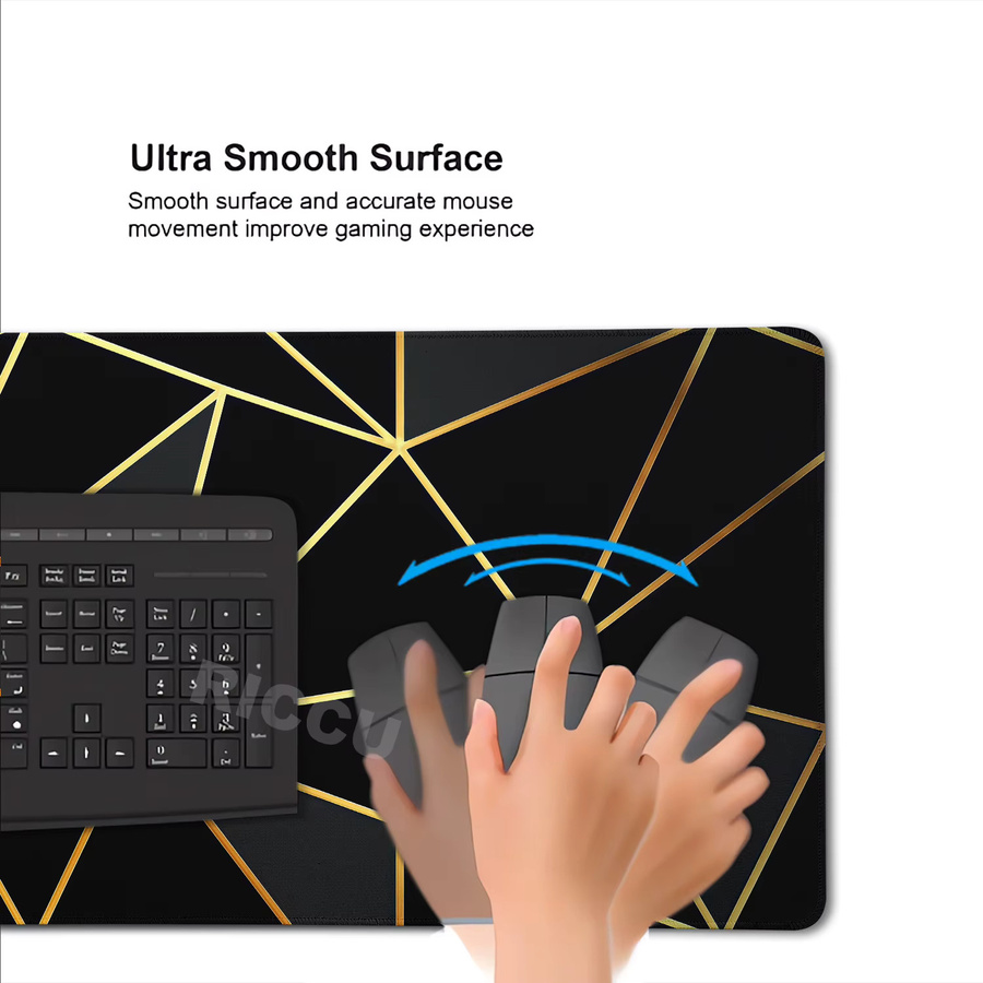 Riccu Geometrisches Mauspad mit Prisma-Motiv in XXL als rutschfeste Computertischmatte mit HD-Druck - Bild 4