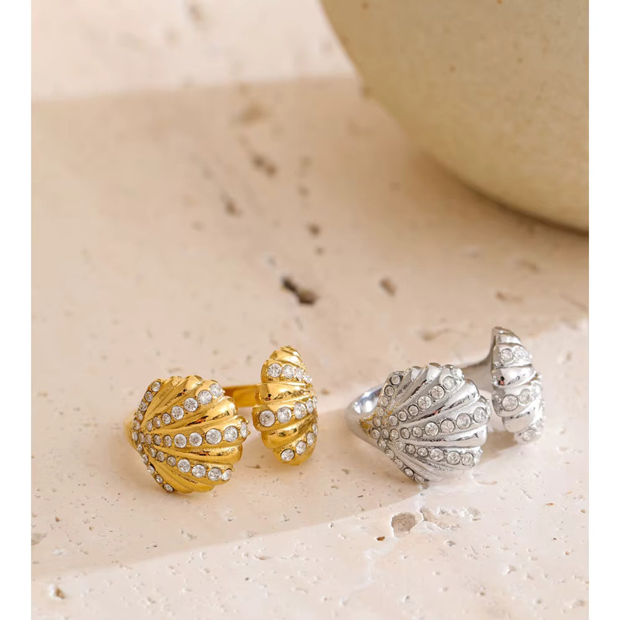 Yhpup Ring Edelstahl, Zirkonia, Damen, Gold - Bild 1