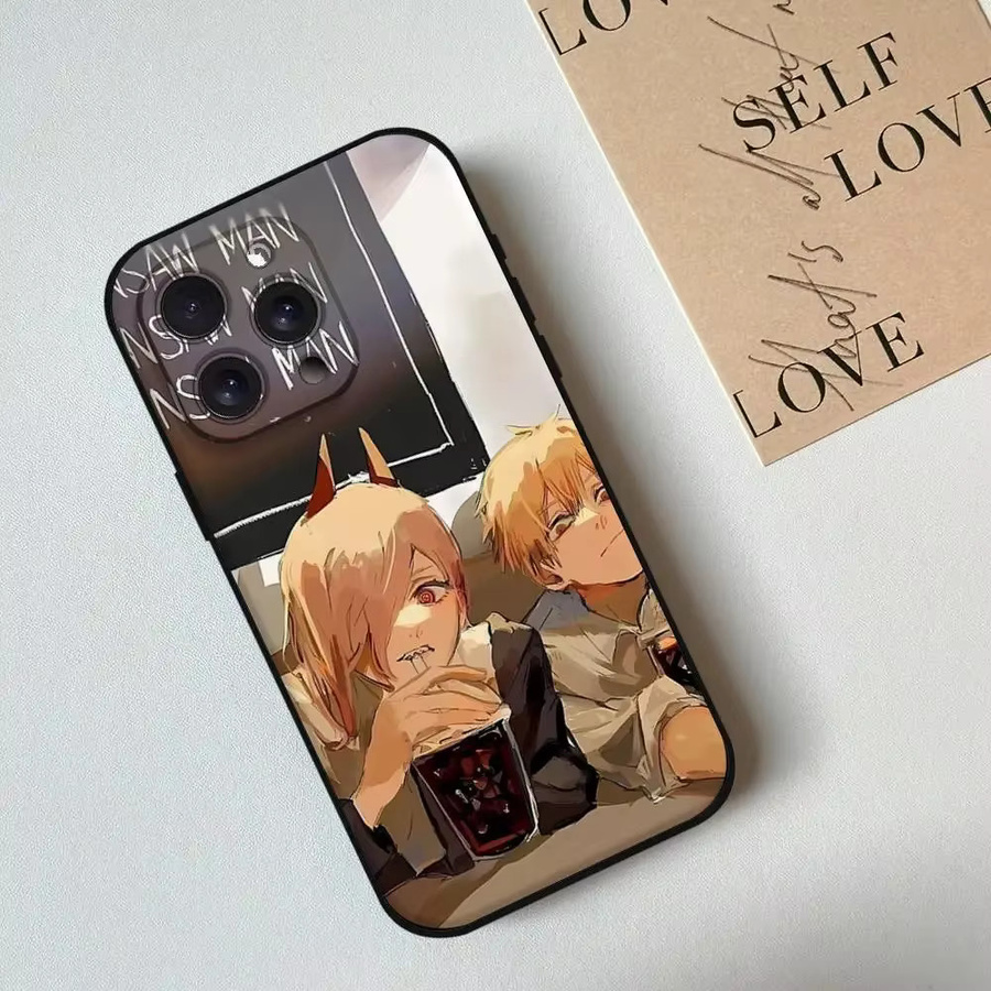 Anime Chainsaw Man Handyhülle aus schwarzem Silikon für Apple iPhone Modelle - Bild 3