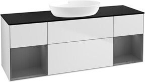 V&B Waschtischunterschrank Finion mit Wandbeleuchtung, Weiß lackiert, Breite: 160 cm, Tiefe: 50,1 cm, Höhe: 50,1 cm - Bild 1