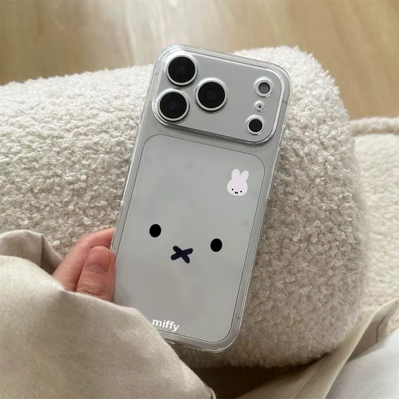 Stoßfeste Miffy Handyhülle aus transparentem TPU für iPhone Modelle, Farbe: Transparent/Beige - Bild 2