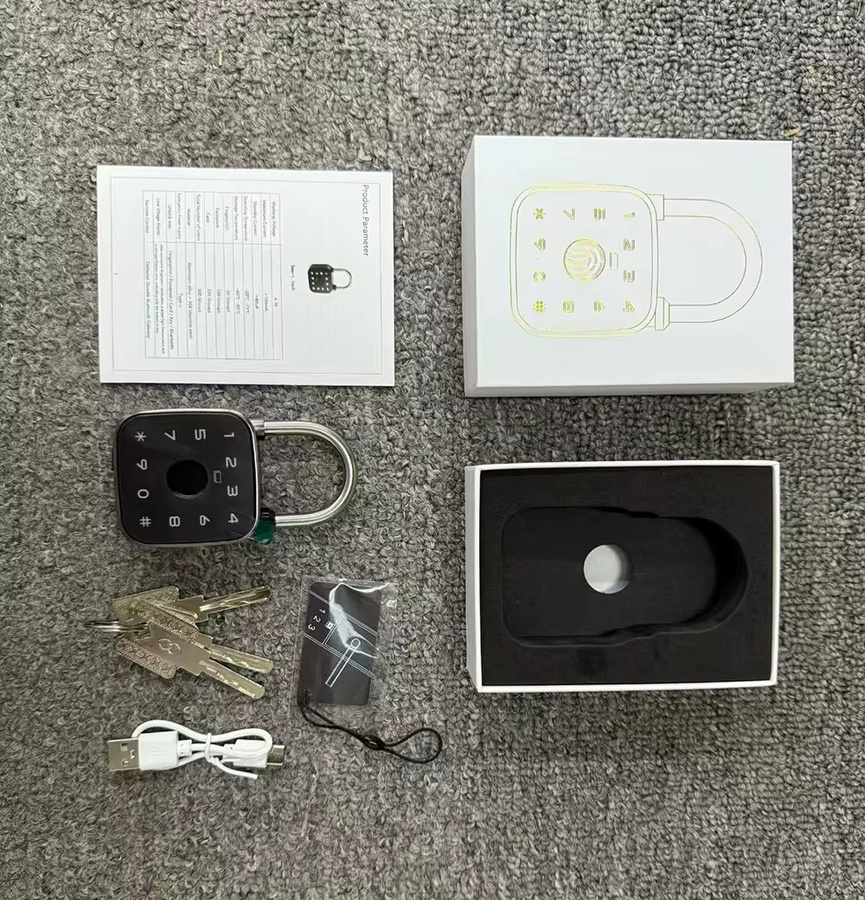 Tuya Bluetooth Fingerabdruck-Vorhängeschloss, digitales Gepäckschloss mit Passwortfunktion, IP67 wasserdicht, wiederaufladbares elektronisches Sicherheitsschloss für den Außenbereich in Schwarz oder Braun - Bild 5