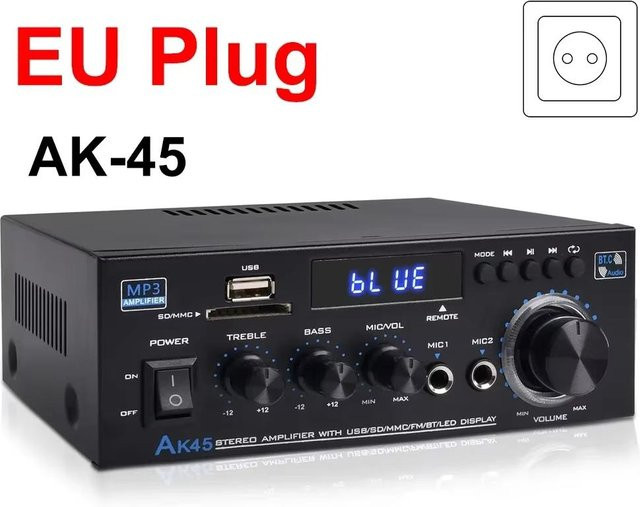 GLOBUS AK45 HiFi Stereo Endstufe mit Bluetooth, 2.0 Kanal, 90Wx2 Leistung, Schwarz - Bild 1