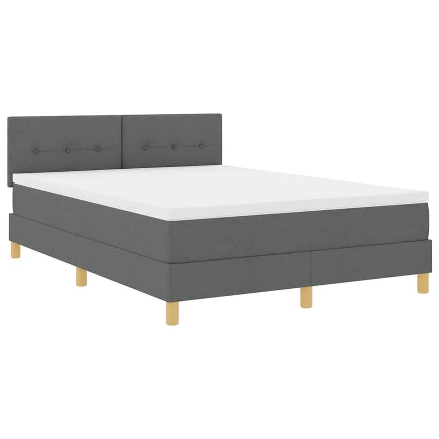 vidaXL LED Boxspringbett mit Matratze Dunkelgrau B/T: 140 x 200 cm mit USB-Anschluss und Unterbettbeleuchtung - Bild 2