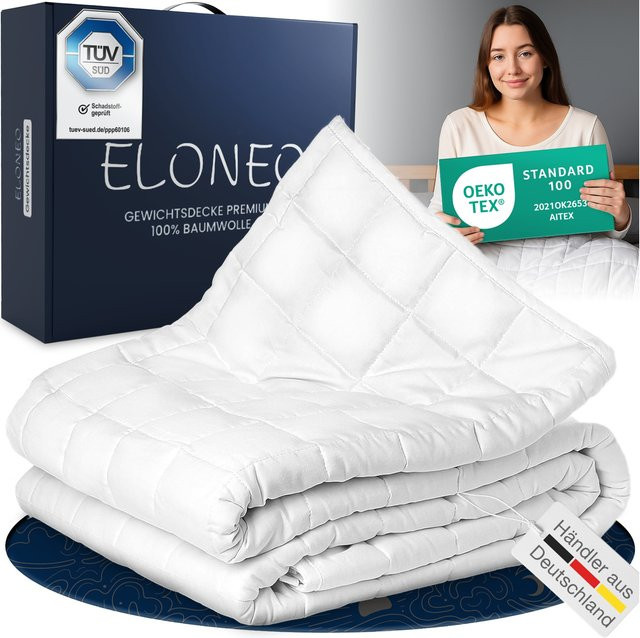 ELONEO Gewichtsdecke als Entspannungsdecke und Anti-Stress Therapiedecke, 7 kg, B/T/H: 135 x 200 cm - Bild 1