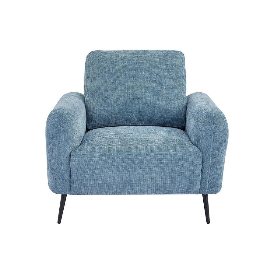 Vente-unique Sessel mit gerader Rückenlehne und Armlehnen in Blau, Höhe: 96 cm - Bild 2