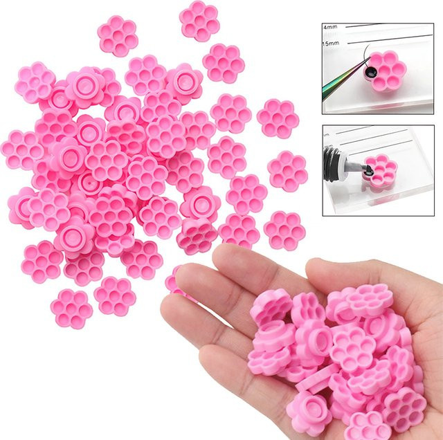 kekelala Wimpern Verlängerung Kleber Tassen, Rosa, 100 Stück - Bild 1