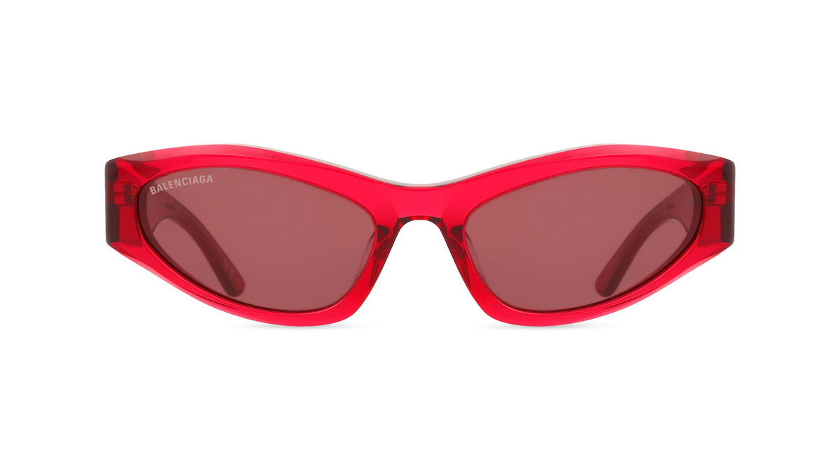 Balenciaga BB0387S Sonnenbrille, Vollrand, hexagonal, Acetat, Damen, rot, purple - Bild 1