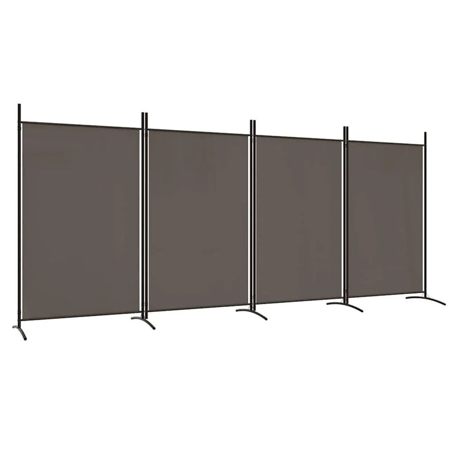 vidaXL Paravent aus Stoff in Anthrazit, 4-teilig, B: 346 cm, H: 180 cm - Bild 2
