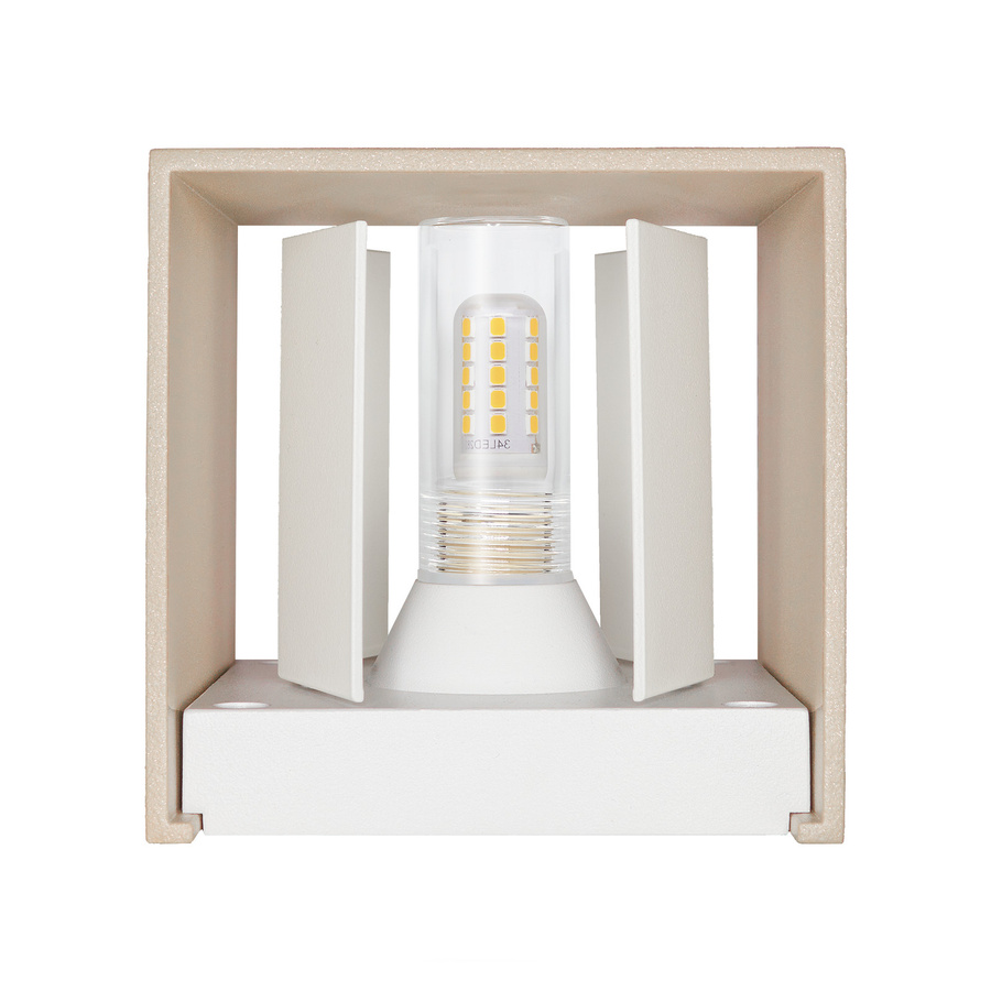 Luxvenum Wandleuchte CUBE LED Up & Down in Champagnergold, dimmbar, IP54 - Bild 1