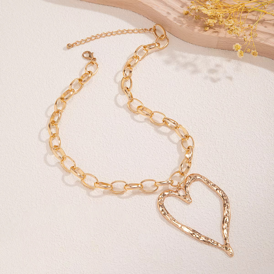 Lacteo Halskette, Herz Anhänger, Metall, Gold, Unisex - Bild 2