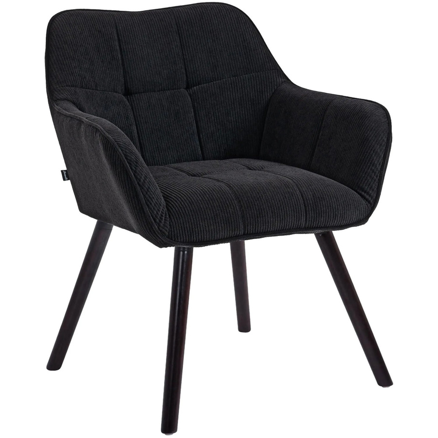 DELUKE Esszimmerstuhl DUNOR in Schwarz mit Cord-Bezug und Holzgestell, B/T/H: 65 x 64 x 82 cm - Bild 2
