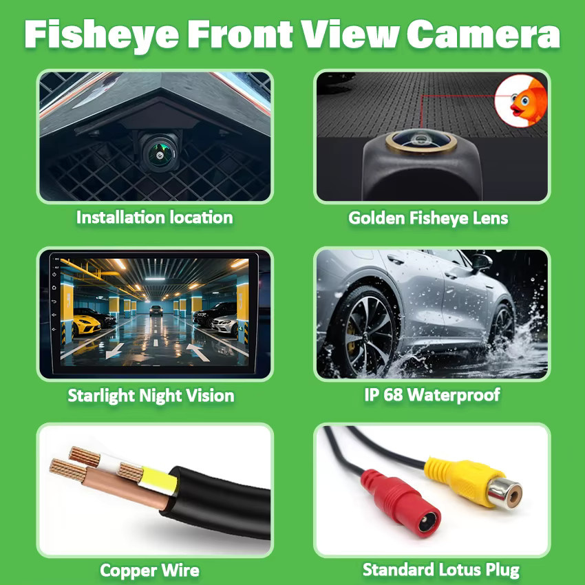 HESHECAM Full HD Fisheye Front Logo Ansicht Kamera für Mazda6 Atenza GJ GL, 1920 x 1080P, 170 Grad, Schwarz - Bild 4