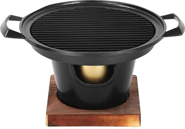 Yiran Furniture Mini-Grill Spirituskocher aus Edelstahl mit abnehmbarer Grillplatte und Fleischwerkzeugen für den Außenbereich - Bild 1