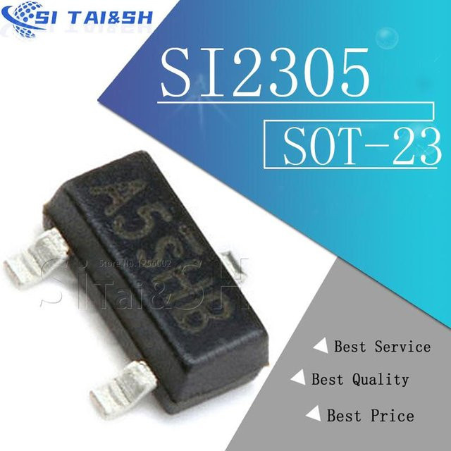 50 Stück Si Tai&SH Si2305 A5SHB P-Kanal MOSFET Transistor SOT-23 in Schwarz - Bild 1