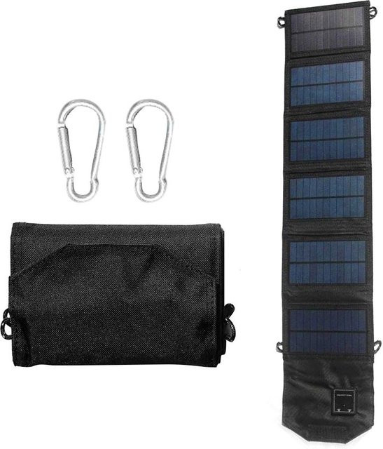 Aneng Tragbares faltbares Solarpanel-Ladegerät mit Dual-USB, 12 W, Schwarz - Bild 1