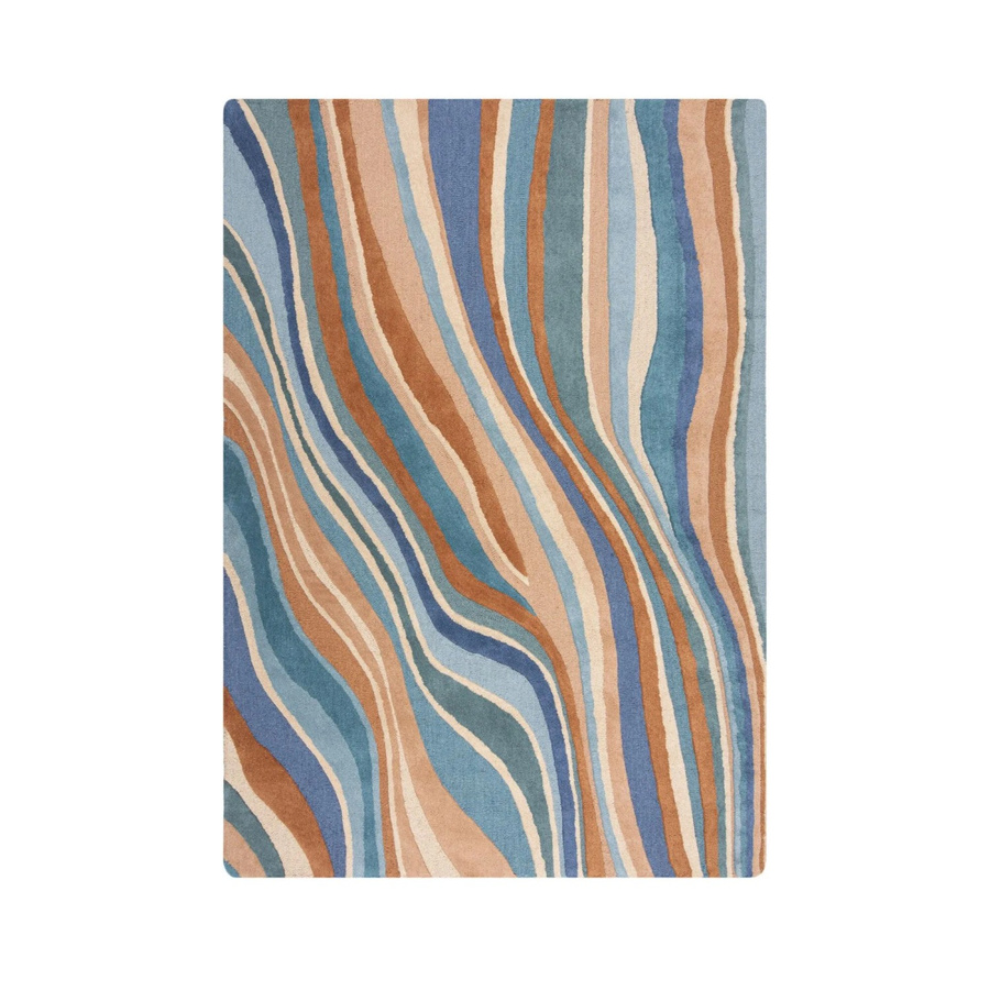 Flair Rugs Wollteppich Abstract Flow in Blau-Beige B/B: 200 x 290 cm - Bild 2