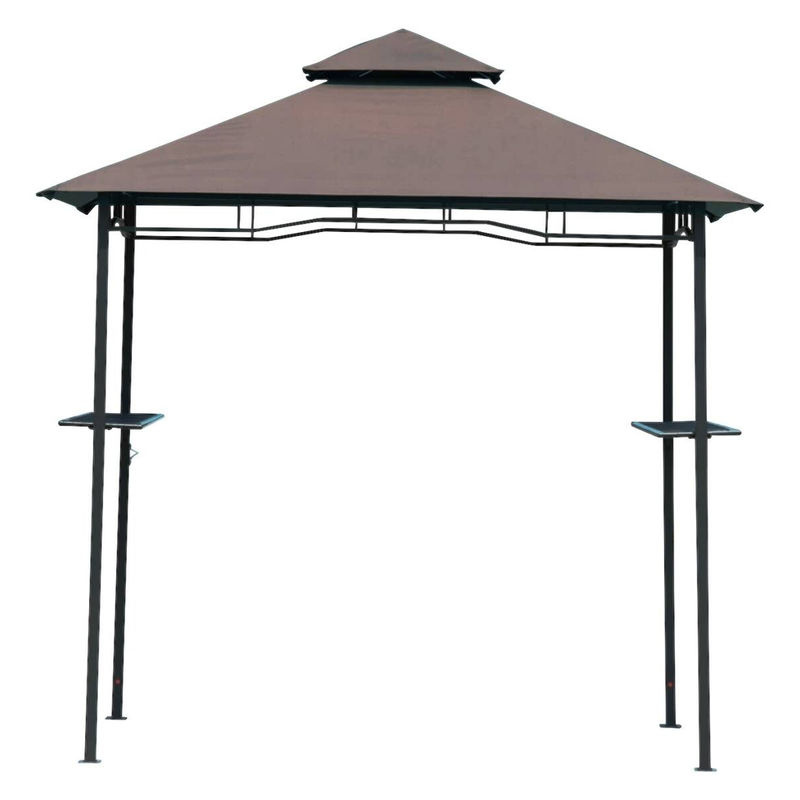 Outsunny Gartenpavillon Café in Braun aus Stahl und Polyester, B/H/L: 150 x 255 x 245 cm - Bild 2