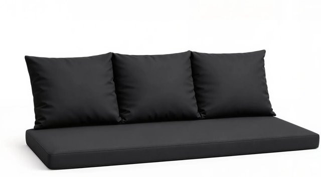 Setgarden Mix-Techno Gartenkissen für Polyrattan Möbel, 1tlg. Schwarz, B/T/H: 150 x 60 x 50 cm - Bild 1