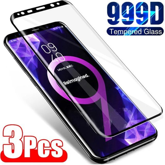 3er Set Displayschutzfolien aus gehärtetem Glas für Samsung Galaxy S24 S23 S22 S21 S20 Ultra S10 S9 S8 Plus Note 20 10 9 Full Cover Transparent - Bild 1