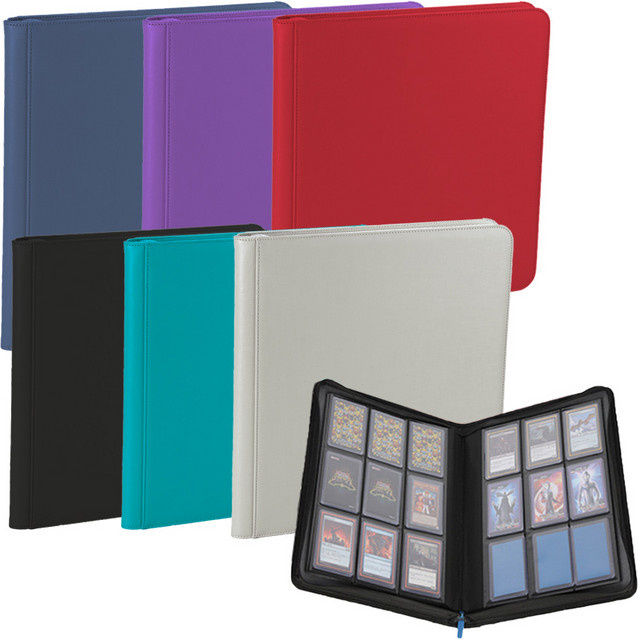 RyshePro Toploader-Ordner in Blau mit 9 Fächern zur Aufbewahrung von 252 Sammelkarten für 3x4 Zoll Toploader, kompatibel mit TCG und MTG - Bild 1