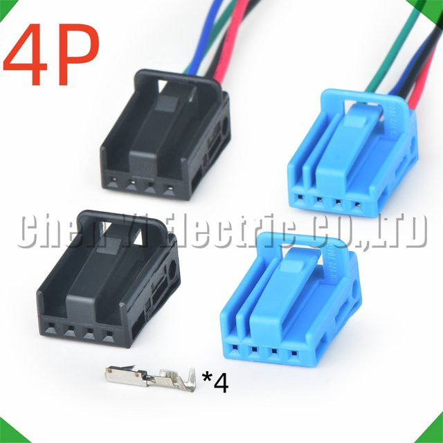 Yuyi 4-poliger Kfz-Kabelbaumstecker für VW Audi, Zentralverriegelung und Autofenster-Schalter, Schwarz, 1K0972704C, 1K0972704G - Bild 1