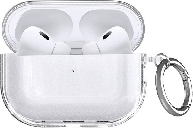Transparente TPU-Schutzhülle für Apple AirPods 1 2 3 Pro und Pro 2 inklusive Schlüsselanhänger - Bild 1