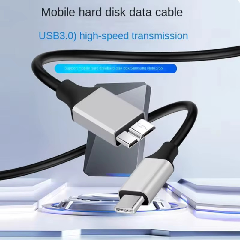 WEFAWAN USB-C auf Micro-USB Datenkabel 5Gbps in Schwarz für MacBook, Laptop, Smartphone und externe Festplatten SSD/HDD - Bild 3