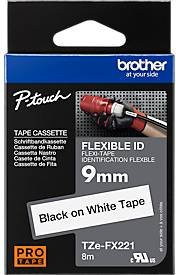 Brother Schriftbandkassette TZe-FX221 für P-touch, Farbe: Weiß, Schriftfarbe: Schwarz, Breite: 9 mm, Länge: 8 m - Bild 3