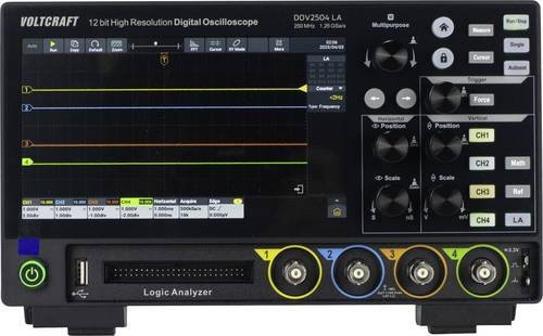 Voltcraft DOV2504 LA Digital-Oszilloskop 250MHz 4-Kanal 1.25 GSa/s 100 Mpts 12 Bit Digital-Speicher (DSO) mit Logic-Analyser in Schwarz - Bild 1
