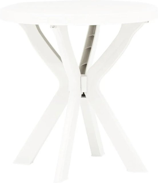 Furnicato Bistrotisch Weiß aus Kunststoff für Garten, Terrasse und Balkon, Durchmesser: 70 cm, Höhe: 72 cm - Bild 1
