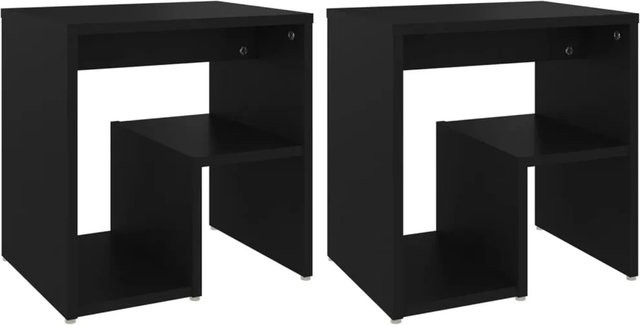 vidaXL Nachttische 2er-Set Schwarz aus Holzwerkstoff B/T/H: 40 x 30 x 40 cm - Bild 1