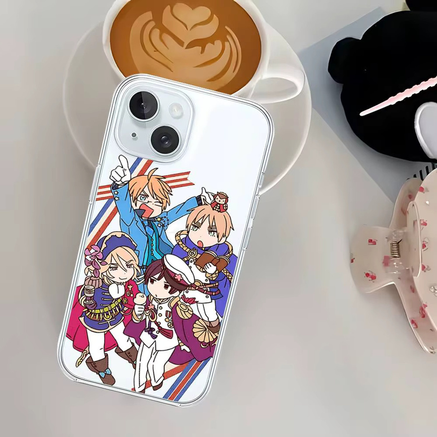 Anime Hetalia World Stars Handyhülle für iPhone 15 14 13 12 11 Pro Max Plus Mini Transparente Weiche Schutzhülle - Bild 2