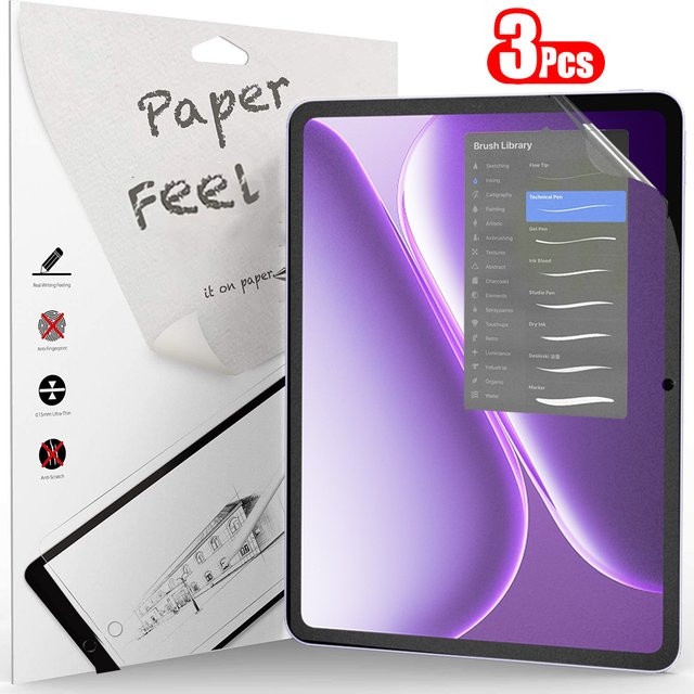 3er Pack Displayfolie mit Papier-Gefühl für OnePlus Pad Go 11.35 und 12.1, transparent - Bild 1