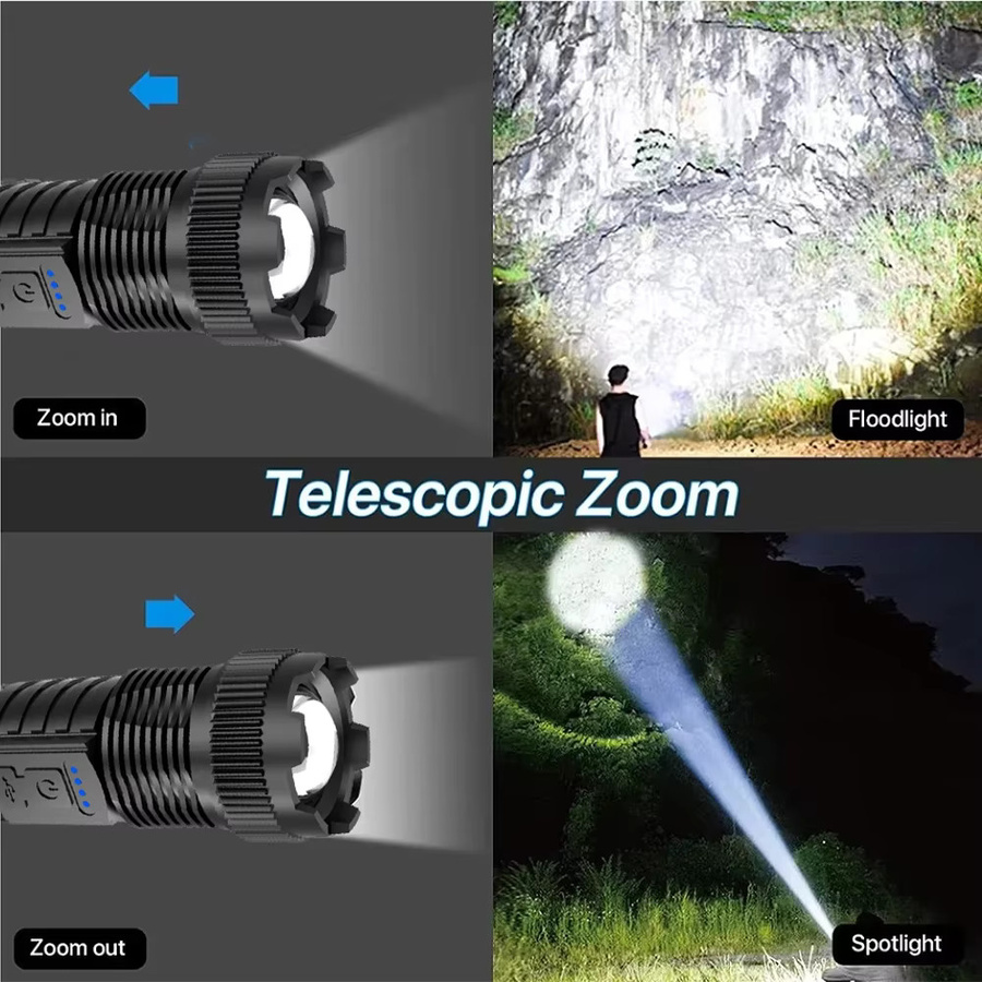 NEWBIRTH Hochleistungs-LED-Taschenlampe mit USB-C-Akku und 500.000 lm für Camping und Outdoor - Bild 3