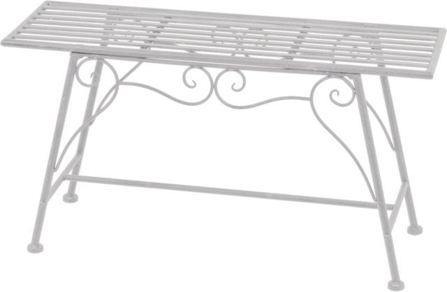 DELUKE Blumenbank RITA Pflanzenständer aus Stahl in Antik-Weiß, B/H/T: 83 x 45 x 27 cm - Bild 1