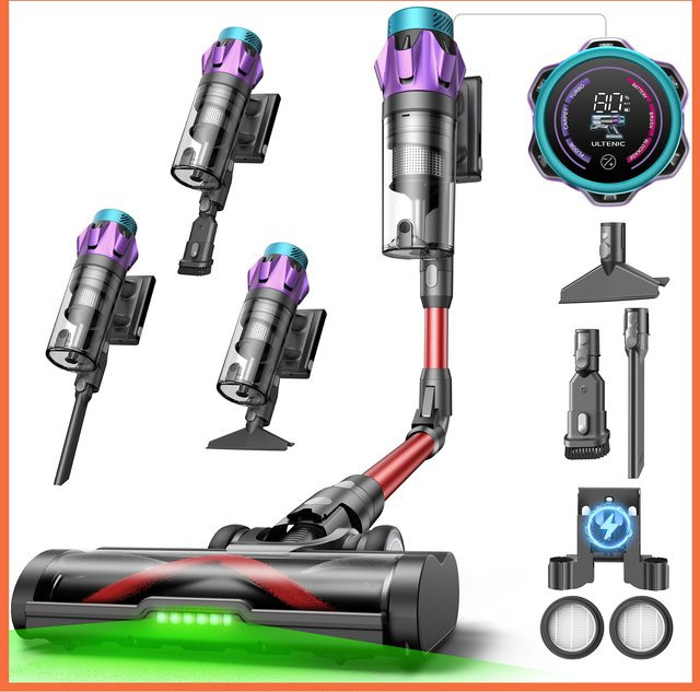 Ultenic U18 Pro Akku-Stielstaubsauger mit 600W und 55Kpa Saugkraft, LED-Display, 80min Laufzeit und biegbarem Stab in Multicolour - Bild 1