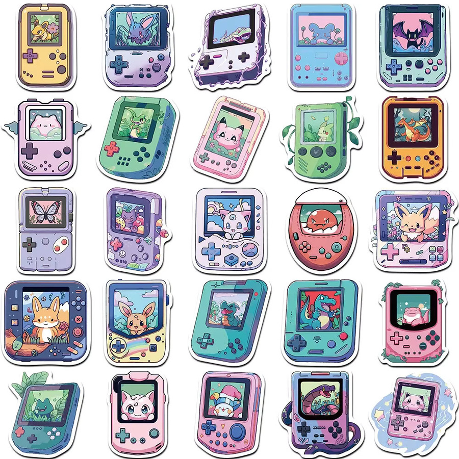 TAKARA TOMY Kawaii Cartoon Spielkonsole Pokemon Graffiti Aufkleber, 50 Stück - Bild 3