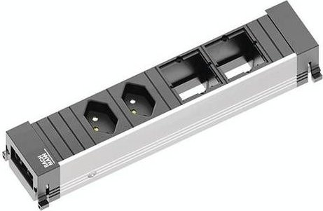 Bachmann Steckdosenleiste 909.017 aus Aluminium in Schwarz mit Schutzkontakt - Bild 1