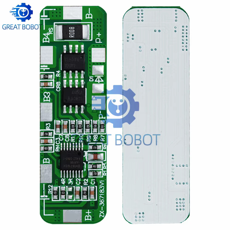 BS BMS Schutzplatine für 4S 18650 Li-Ionen-Lithium-Batterien, 4A-5A, Farbe: Grün - Bild 3