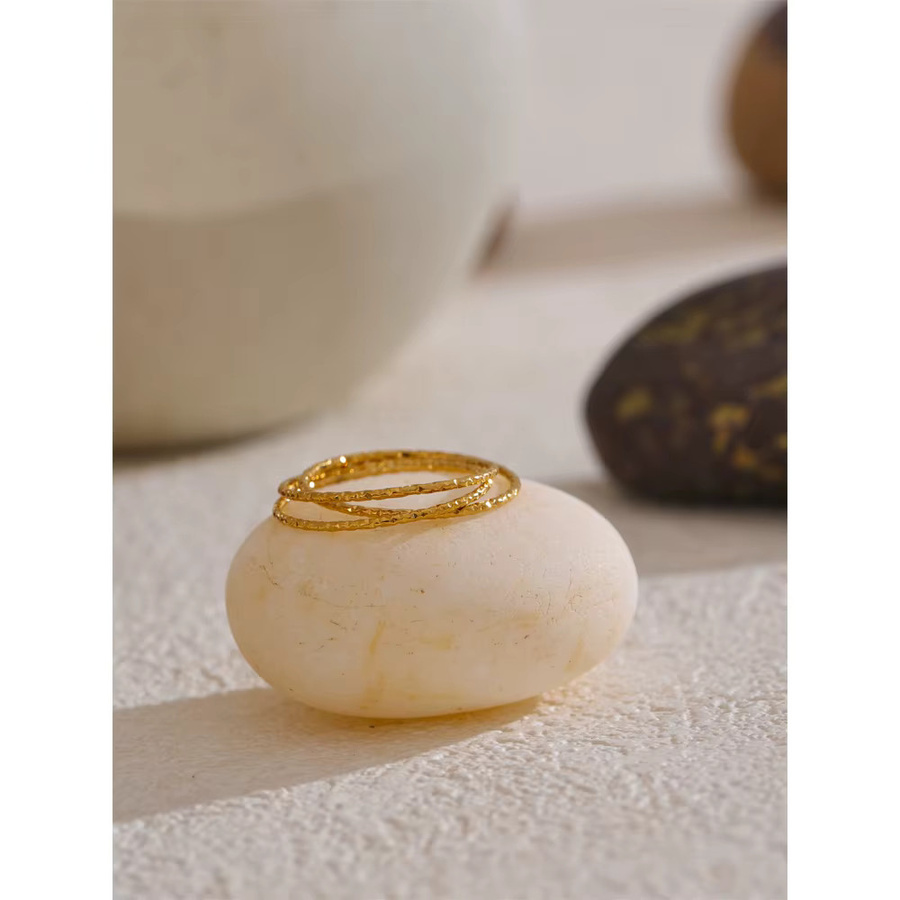 Yhpup Ring, Edelstahl, 18 Karat vergoldet, Unisex - Bild 2