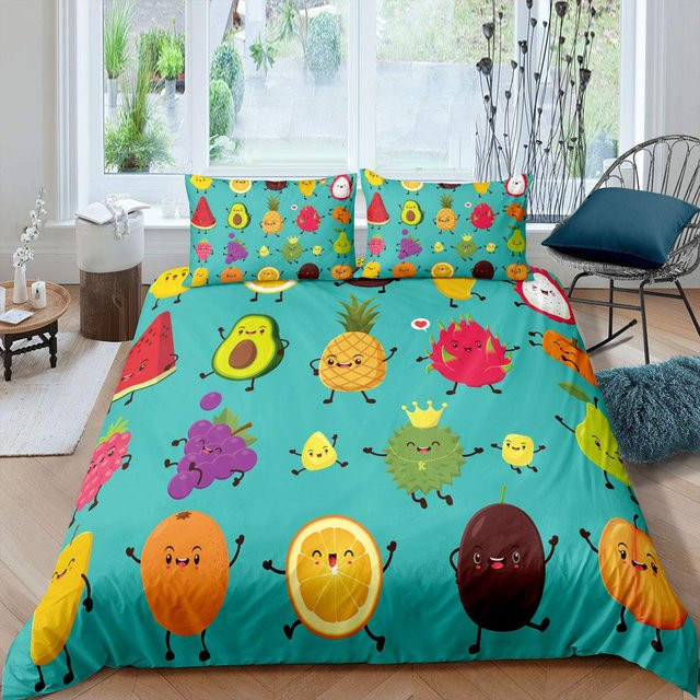 Bettwäscheset Binchi Outdoor Product mit Trauben- und Weinrebenmotiv in Lila und Türkis, Material Mikrofaser, Breite: 228 cm, Tiefe: 228 cm - Bild 1