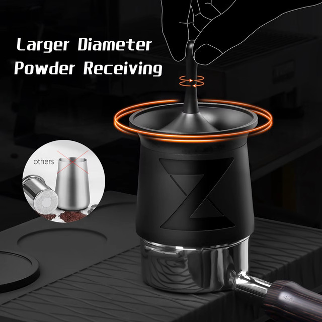 IKAPE Coffee Blind Shaker Espresso-Pulver-Empfänger aus Edelstahl in Schwarz für 51 mm, 54 mm und 58 mm Siebträger - Bild 1