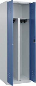 C+P PSA Doppel-Spind Classic PLUS mit 2 Abteilen, Zylinderschloss, Farbe Lichtgrau/Fernblau, B/T/H: 60 x 50 x 185 cm - Bild 1